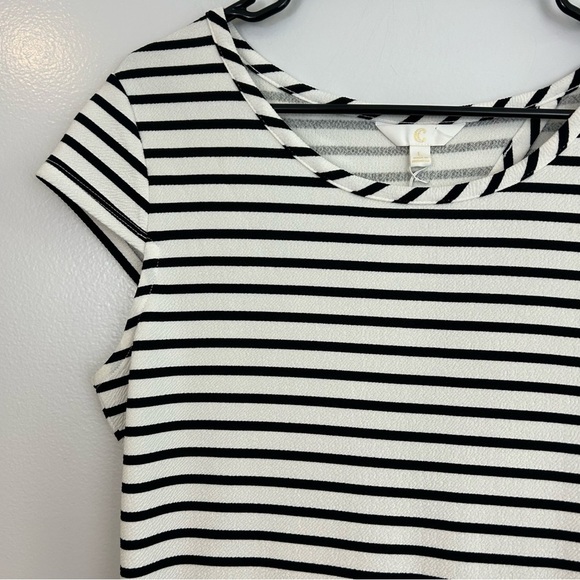 NWT C Label Black and White Striped Short Sleeve Dress Size - Picture 4 of 10